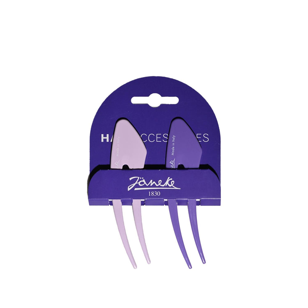 Janeke Small Purple Hair Clips Gentle Hold 2-Pack