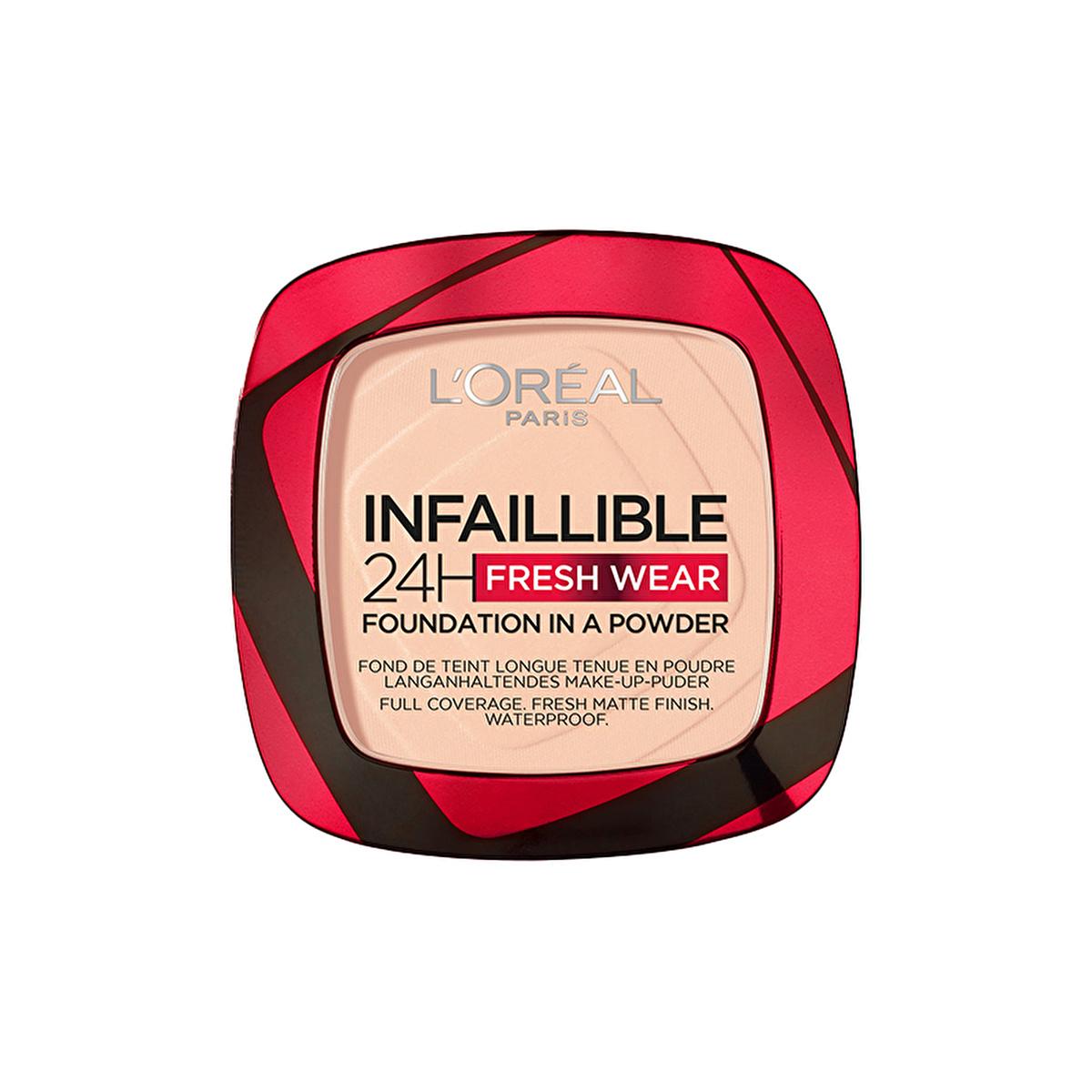 Loreal Paris Infaillible 24H Fresh Wear Pudra Fondöten - Long-Lasting Matte Finish Foundation, Rose Sand Loreal Paris Infaillible 24H Fresh Wear Foundation - Rose Sand long-lasting foundation, matte finish makeup, Loreal Paris Infaillible, 24H Fresh Wear, pudra fondöten, rose sand foundation, foundation makeup, durable makeup, convenient makeup application, high coverage foundation, matte finish foundation, waterproof foundation, sweat-resistant makeup, transfer-resistant foundation, makeup for busy lifesty