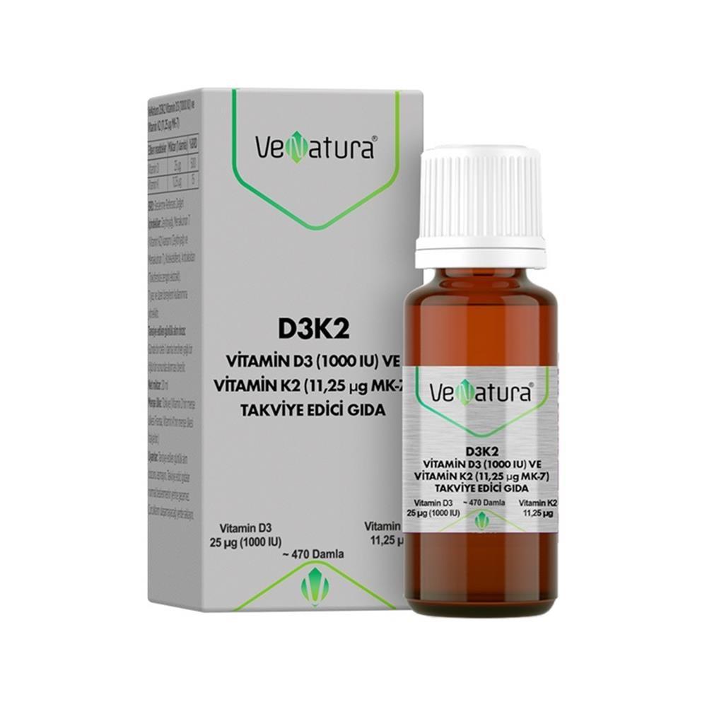 VeNatura Vitamin D3 and K2 Dietary Supplement Liquid - 20ml, Supports Bone Health and Immune Function - image 2