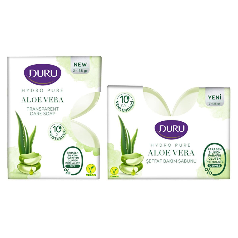 Duru Transparent Soap Bar with Aloe Vera - Natural, Moisturizing, Paraben-Free Cleansing for Dry Skin - Face Cream