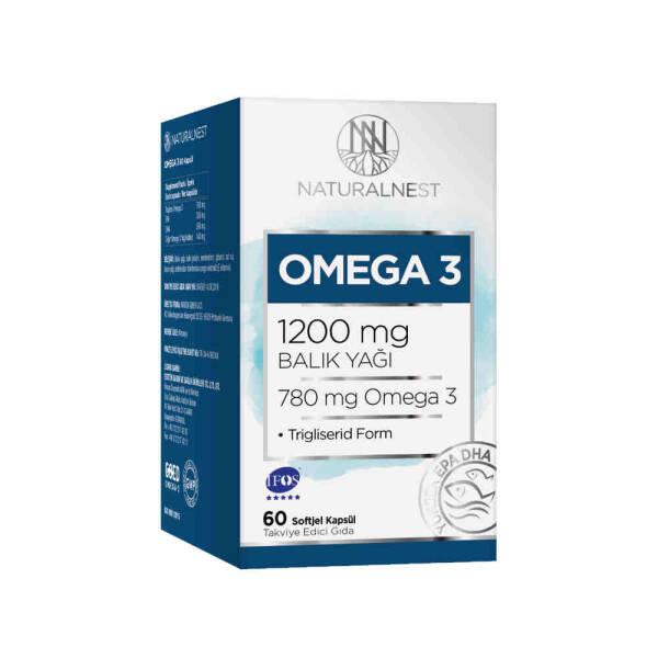 Naturalnest Omega 3 1200mg - Omega 3 Fish Oil Softgel Capsules | 60ct - Vitamin & Supplement
