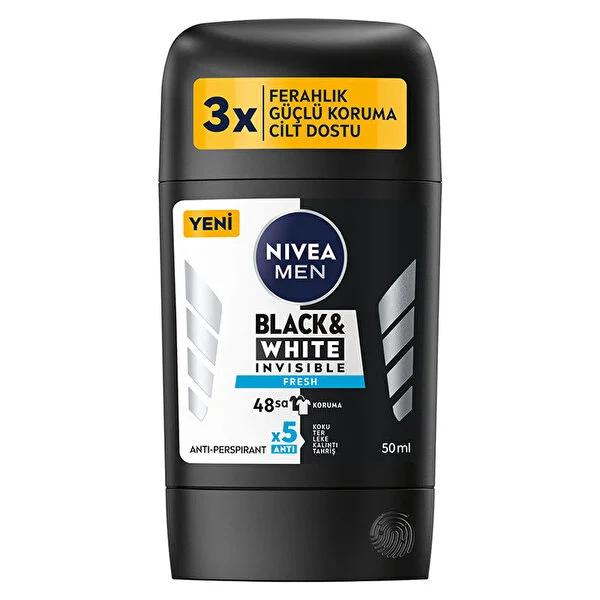 Nivea Men Black&White Invisible Fresh Deodorant Stick for Men - 48 Hour Protection, Anti-Stain Formula, Alcohol-Free Nivea Men Black&White Invisible Fresh Deodorant Stick - 48hr Protection men's deodorant stick, Nivea Men Black&White Invisible Fresh, alcohol-free deodorant, anti-stain deodorant, 48-hour anti-perspirant protection, men's grooming, personal care, deodorant for men, long-lasting deodorant, sensitive skin deodorant