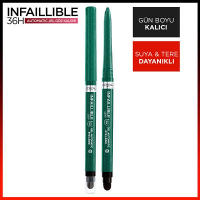 Loreal Paris Infaillable Automatic Eyeliner - Emerald Green, Long-Lasting &amp; Smudge-Proof Loreal Paris Infaillable Automatic Eyeliner - Emerald Green Loreal Paris Infaillable, Automatic Eyeliner, Emerald Green Eyeliner, Long-lasting Eyeliner, Smudge-proof Makeup, Eye Makeup, Cosmetics, Beauty Products, Makeup Essentials, Emerald Green Makeup, Long-lasting Makeup, Smudge-proof Eyeliner, Automatic Makeup, Jel Eyeliner, Eye Liner, Makeup for Beginners, Dramatic Eye Makeup, Smoky Eye Effect