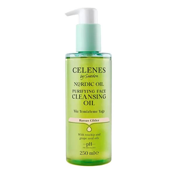 Celenes Nordic Oil Facial Cleansing Oil: Gentle, Natural Makeup Remover for Sensitive Skin - Rosehip & Grape Seed Oil Deep Cleanser, 8.45 fl oz Celenes Nordic Oil Cleansing Oil: Sensitive Skin Makeup Remover facial cleansing oil, makeup remover, sensitive skin cleanser, natural cleansing oil, rosehip oil cleanser, grape seed oil cleanser, gentle exfoliating cleanser, deep cleansing oil, Nordic Oil, Celenes cleanser, cleansing oil, face oil, natural skincare, sensitive skin, makeup removal, waterproof makeup