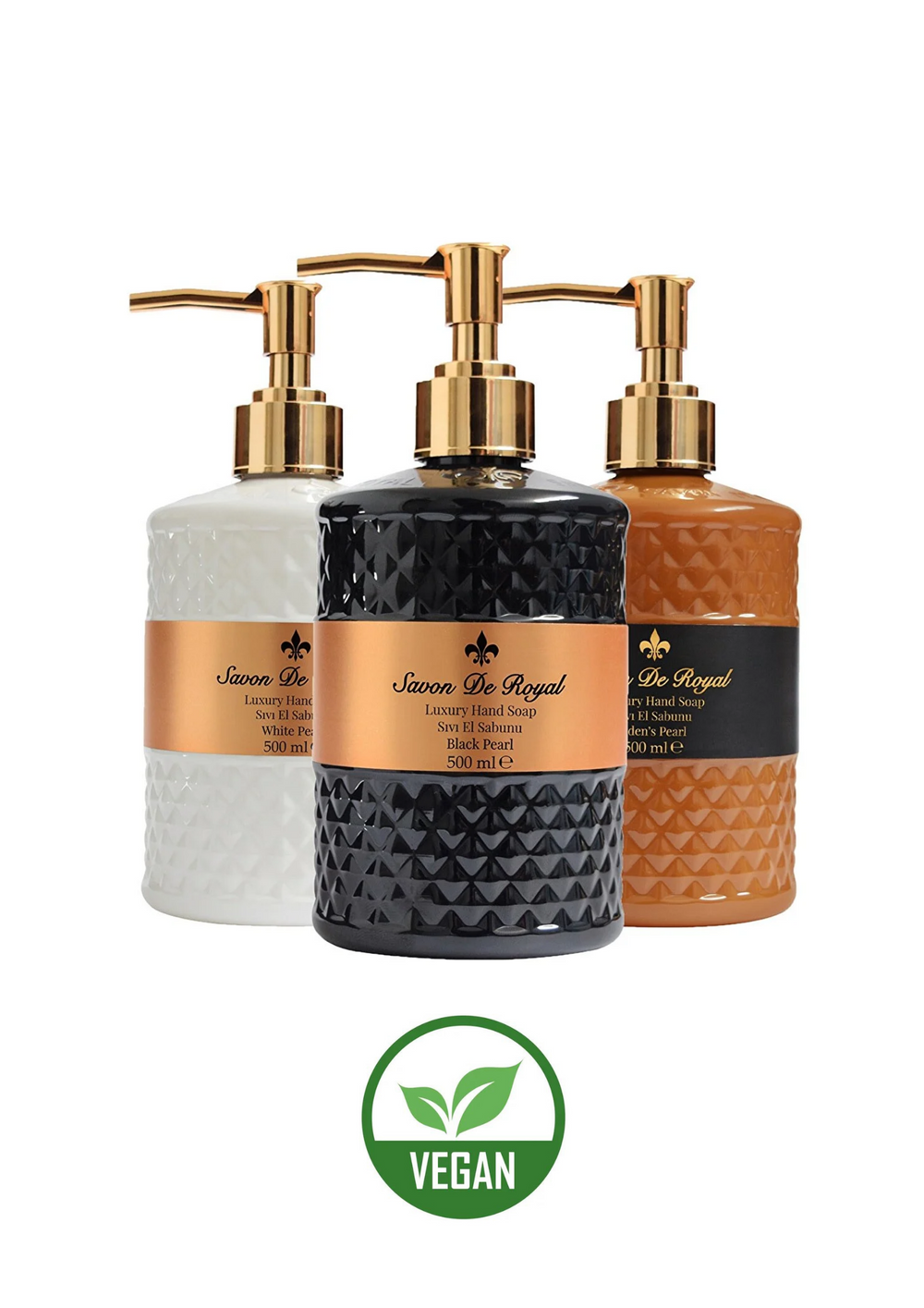Savon de Royal Pearl Vegan Liquid Soap Mixed Pack 3 X 500 Ml - Hand Soap
