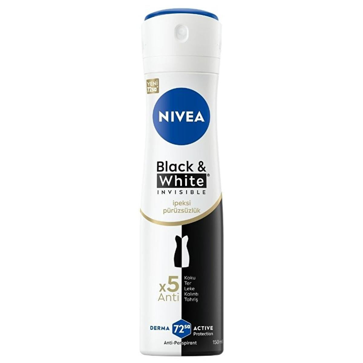 Nivea Black & White Invisible Deodorant, Feminine deodorant for silky smooth underarms Nivea Black & White Invisible Deodorant - Silky Smoothness for Women | 5.07 fl. oz. Nivea Black & White Invisible Deodorant - 72 Hour Protection nivea, deodorant, black-white, women-care, anti-perspirant, silky-smooth, odor-protection, stain-free, personal-care, ai-generated