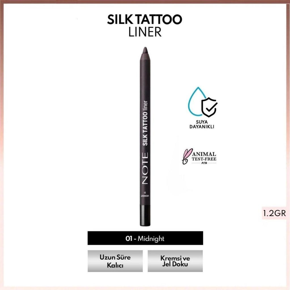 Note Cosmetique Silk Tattoo Liner Waterproof Gel Eyeliner 01 Midnight