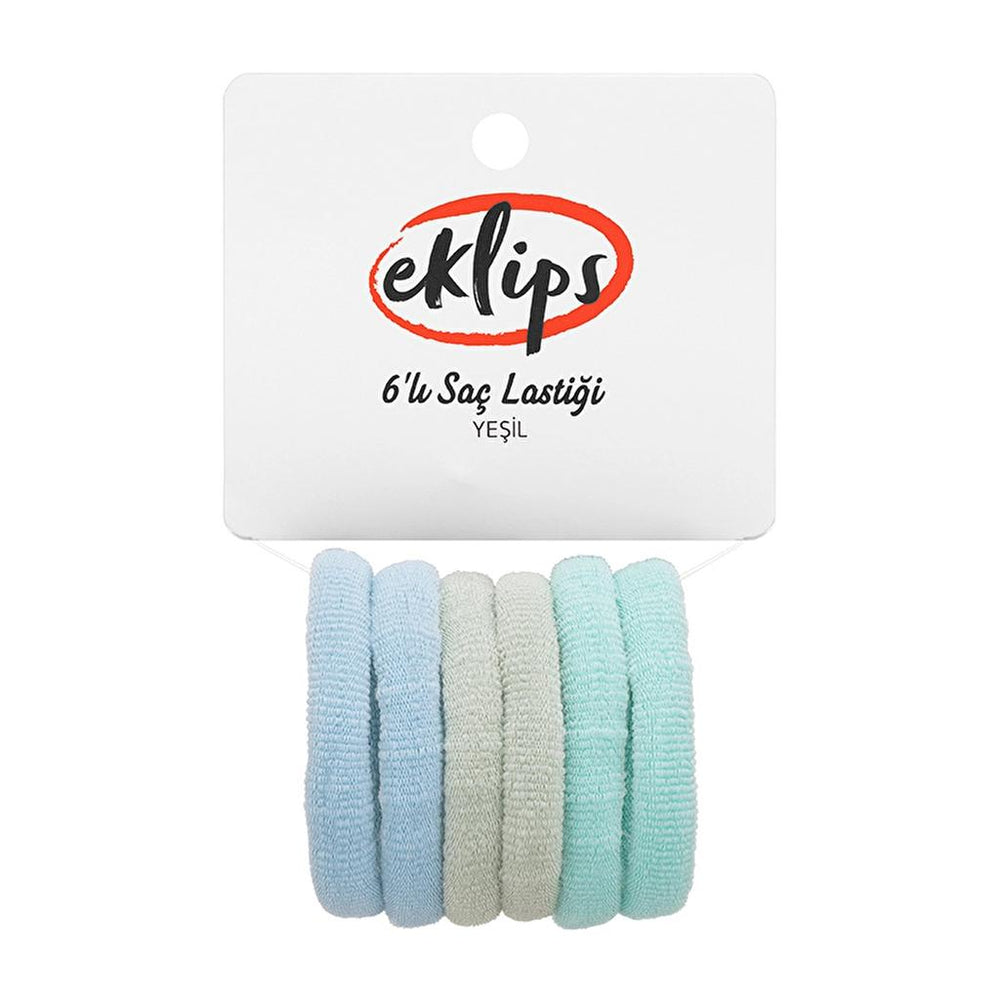 Eklips Green Hair Elastics for Secure Hold 6-Pack