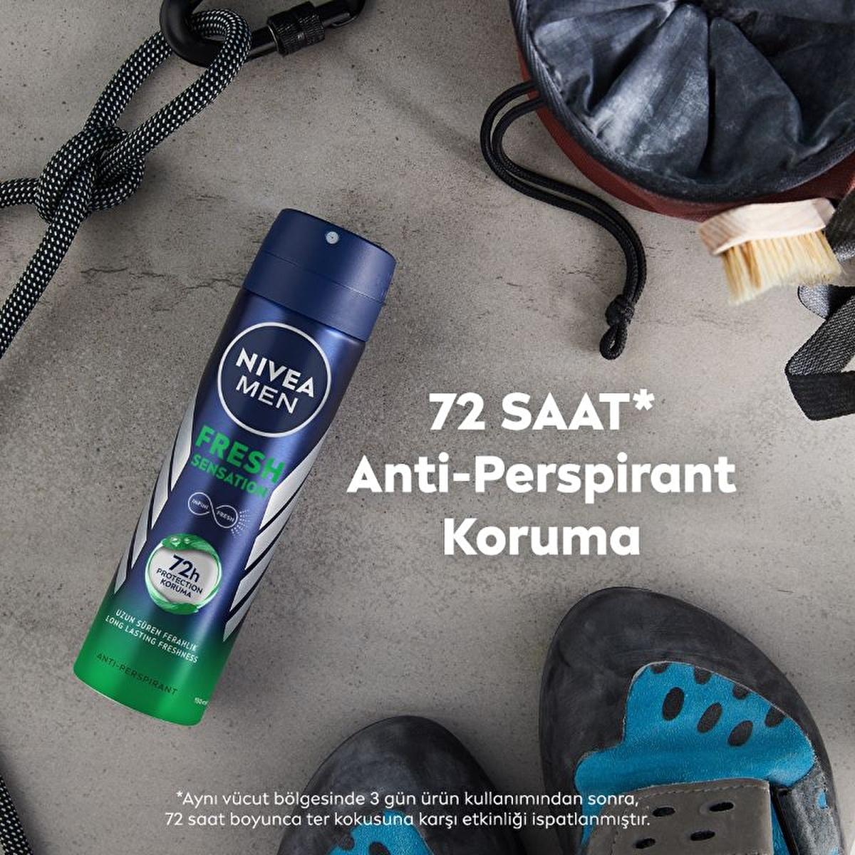 Nivea Men Fresh Sensation Deodorant Spray - Long Lasting Anti-Perspirant Protection for Men, 72 Hour Freshness, Dermatologically Tested, Alcohol-Free Nivea Men Fresh Sensation Deodorant Spray - 72 Hour Freshness Nivea Men Deodorant Spray, Fresh Sensation Deodorant, Long-lasting Anti-perspirant, Dermatologically Tested Deodorant, Alcohol-free Deodorant Spray, Deodorant for Men, Anti-perspirant Deodorant, Men's Grooming, Personal Hygiene, Nivea Men, Freshness, Confidence, 72 Hour Protection, Men's Deodorant S