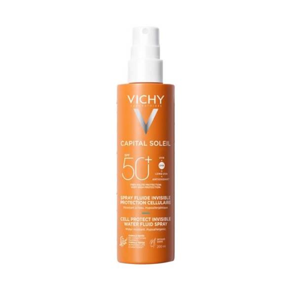 Vichy Capital Soleil SPF50+ Invisible Sunscreen Spray for Face & Body - Lightweight, Non-Greasy Sun Protection Vichy Capital Soleil SPF50+ Sunscreen Spray - Invisible & Lightweight Vichy Capital Soleil Sunscreen Spray, SPF50+ sunscreen, Invisible sunscreen spray, Sunscreen for face and body, Lightweight sun protection, Probiotic derivatives, Hyaluronic acid, Vichy Volcanic Water, Water-resistant sunscreen, Non-greasy sunscreen, Daily sun protection, Outdoor sun care, Skin health support, Sensitive skin frie