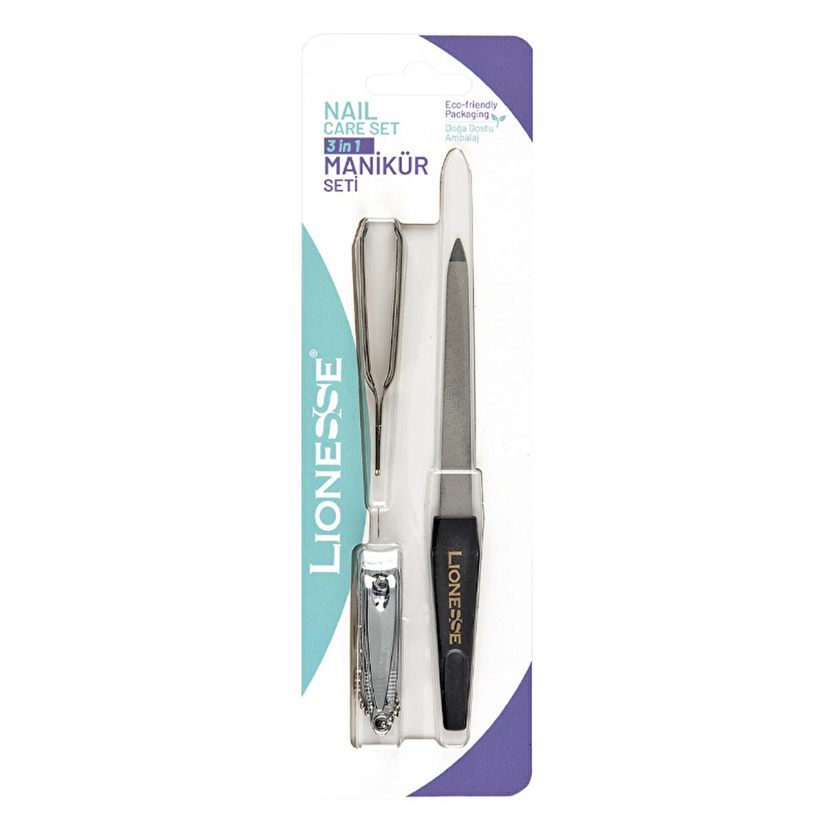 lionesse-3-piece-beauty-set, lionesse-tweezers-nail-file-clipper Lionesse 3-Piece Set 5112 - Tweezers, Clip, and File for Beauticians & Women | Essential Nail Care Lionesse 3-Piece Beauty Set - Essential Nail Tools beauty-tools, lionesse, nail-care, manicure-set, pedicure-tools, beauticians, essential-tools, nail-clipper, tweezers, ai-generated