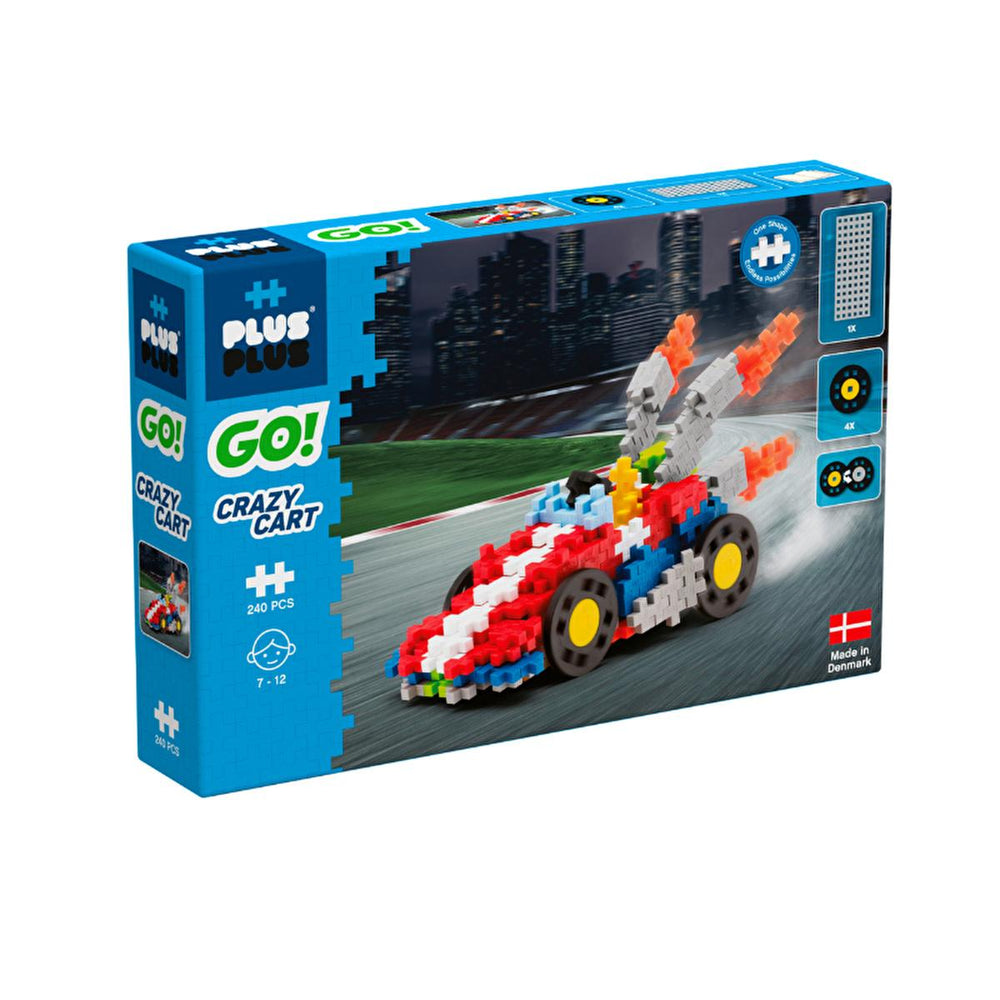 Plus Plus Go Crazy Cart - 240 Piece Construction Toy for Creative Kids - Toy