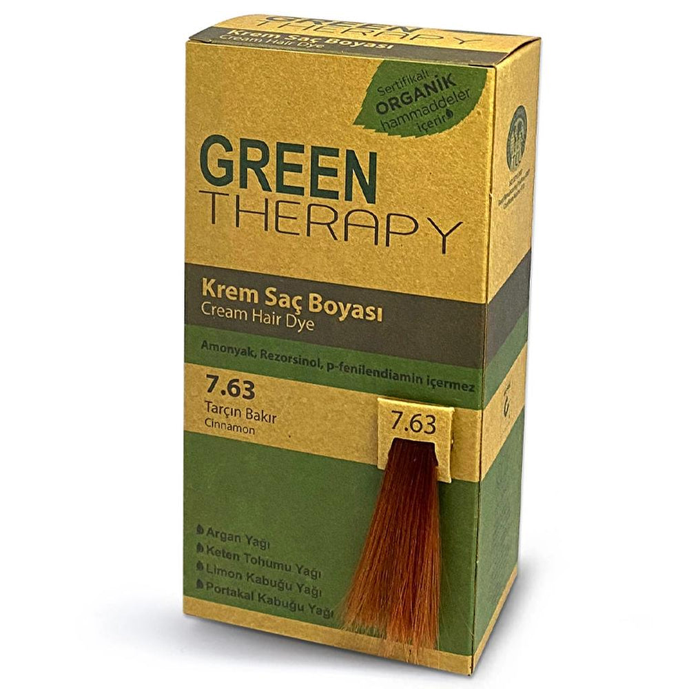 Green Therapy Cream Hair Dye 7.63 Tarçın Bakır
