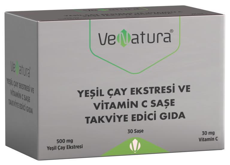 Venatura Green Tea Extract & Vitamin C Dietary Supplement Sachets - Antioxidant Support - Vitamin & Supplement