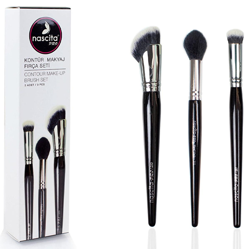 Nascita Pro 3-Piece Makeup Brush Set for Contouring & Makeup Application - Professional Tools for Beauty - Makeup Brush