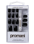 Promani Black False Nail Kit with Glue 24 Count