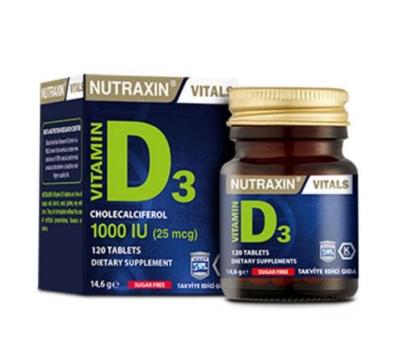 Nutraxin Vitamin D3 1000 IU Supplement - 120 Tablets for Bone Health Support - image 3