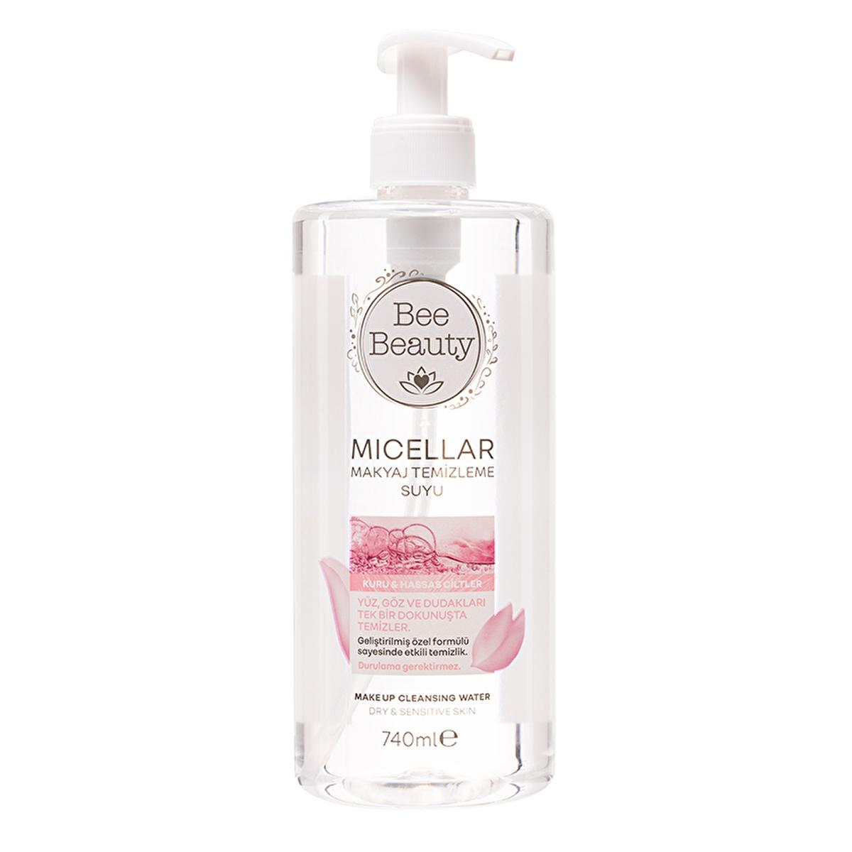 bee beauty micellar cleansing water 740 ml bottle, application of bee beauty micellar cleansing water on cotton pad, bee beauty micellar cleansing water benefits Bee Beauty Micellar Cleansing Water - Gentle Makeup Remover for Sensitive Skin | 740 ml Bee Beauty Micellar Cleansing Water 740 ml bee-beauty, micellar-water, sensitive-skin, makeup-remover, facial-cleansing, hydrating, gentle-cleanser, skincare, non-rinse, ai-generated