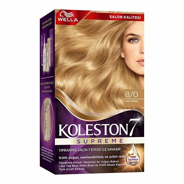 Wella Koleston Supreme Hair Dye 8/0 Açık Kumral - Luxurious Long-Lasting Hair Color Kit Wella Koleston Supreme Hair Dye - Luxurious Long-Lasting Color hair dye, Wella Koleston Supreme, luxurious hair color, long-lasting hair dye, hair coloring kit, grey hair coverage, hair care, Plex Oil Care technology, Color Revitalizer Cream, comprehensive hair care kit