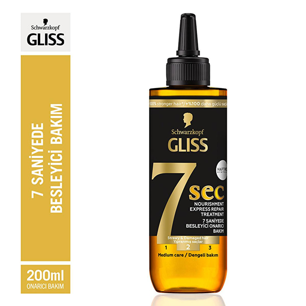 Gliss 7 Sec - 7 Second Express Nourishing Hair Cream for Dry & Damaged Hair, 6.76 fl oz - Hair Mask