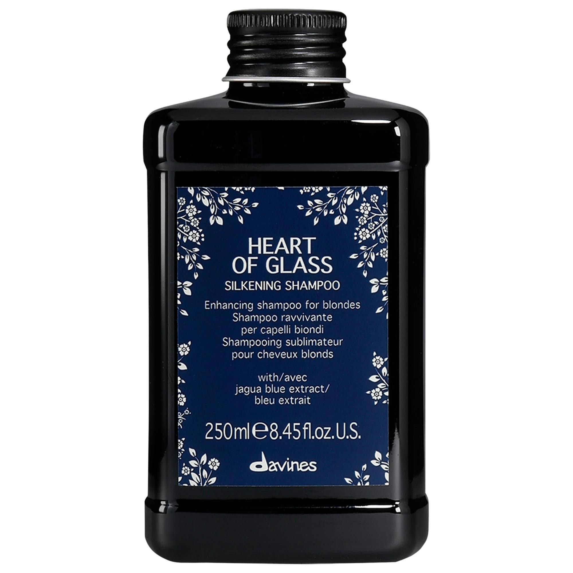 Heart of Glass Silkening Shampoo for Blondes - Anti-Brass, Vegan, Color-Safe - Brighten, Nourish & Enhance Your Blonde Hair Heart of Glass Blonde Shampoo - Anti-Brass & Silkening blonde shampoo, shampoo for blonde hair, anti-brass shampoo, color safe shampoo for blondes, vegan blonde shampoo, blonde hair care, shampoo to reduce brassiness, silkening shampoo for blondes, shampoo, hair care, brassiness, color safe, shine, vegan, blonde, highlighted hair, bleached hair, toning shampoo, cool blonde, reducing ye