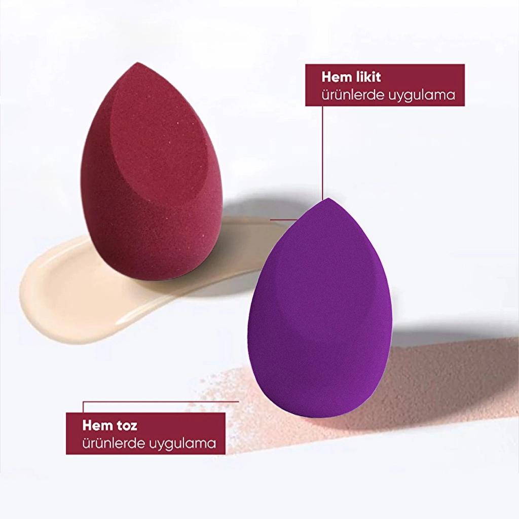 Gorkito Makeup Sponge Burgundy for Flawless Blending 1 pc