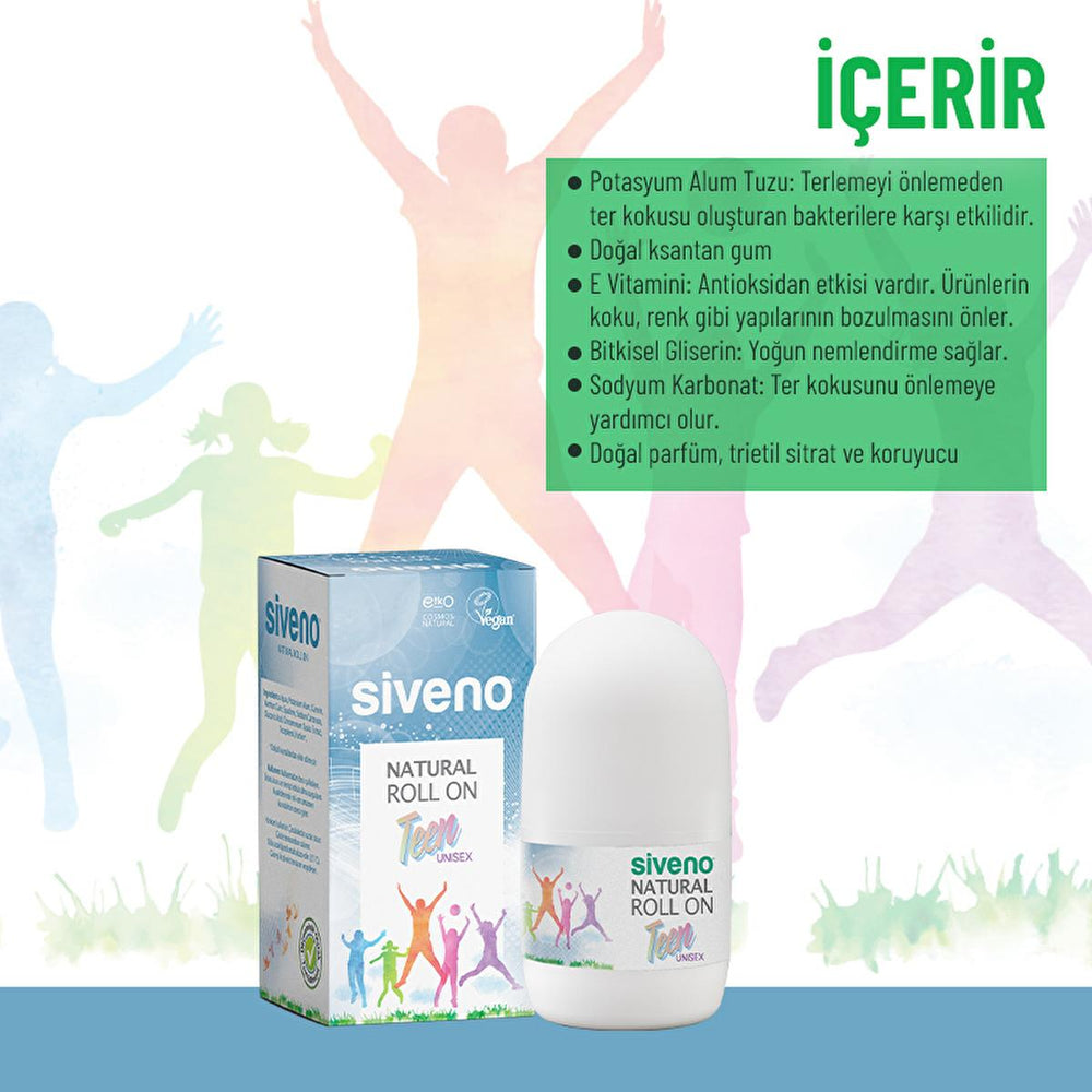 Siveno Natural Teen Unisex Roll On Deodorant - 50ml, Non-Irritating, Potassium Alum, Sensitive Skin Friendly - view 2