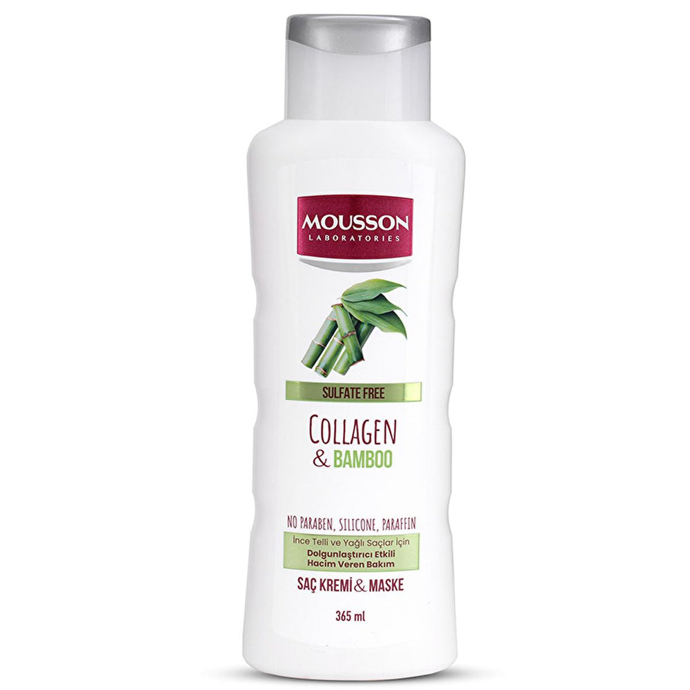 Mousson Collagen & Bamboo Hair Thickening Mask: Sulfate-Free, Vegan, Sun Protection - Volumizing Cream for Hair Growth & Color Protection Mousson Hair Thickening Mask: Sulfate-Free for Volume & Growth sulfate free hair cream, hair thickening mask, vegan hair care, hair loss prevention cream, bamboo collagen hair treatment, sun protection hair product, cruelty free hair mask, hair volumizing cream, paraben free hair products, hair growth treatment, sulfate-free, silicone-free, paraben-free, collagen, bamboo,