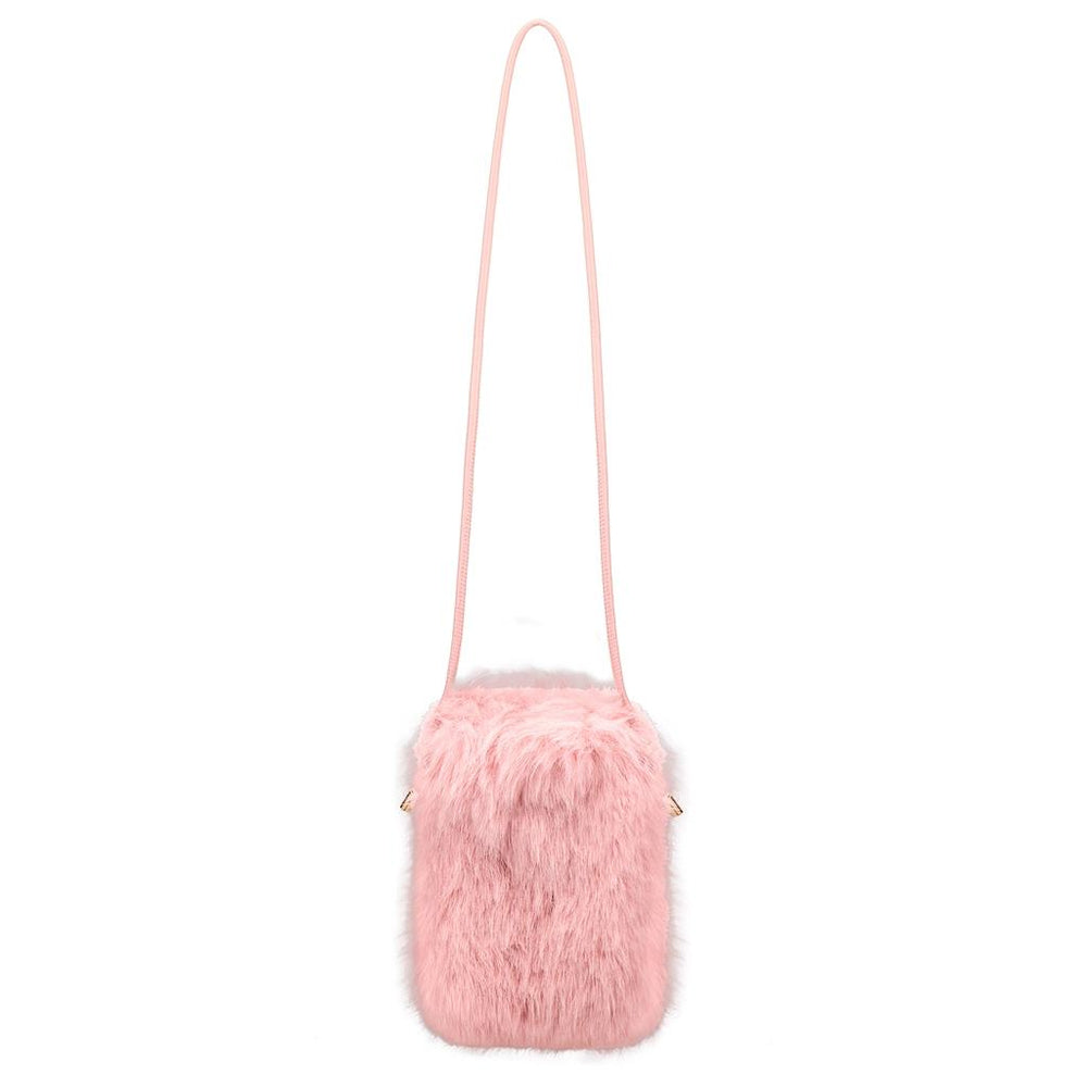 Eklips Pink Plush Phone Bag with Soft Texture