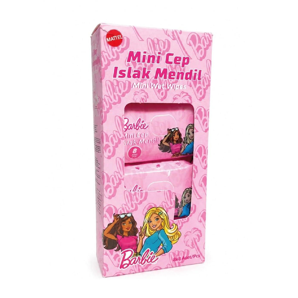 Barbie Mini Pocket Wet Wipes Gentle On-the-Go Cleansing 8-Pack