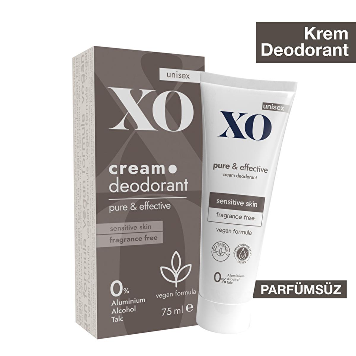 xo unscented cream deodorant packaging, application of xo unscented cream deodorant, natural ingredients of xo unscented cream deodorant XO Unscented Cream Deodorant - Effective Protection for Sensitive Skin | 2.5 fl. oz. XO Unscented Cream Deodorant - Sensitive Skin Safe xo, unscented-deodorant, cream-deodorant, sensitive-skin, vegan, eco-friendly, natural-deodorant, aluminum-free, recyclable-packaging, ai-generated