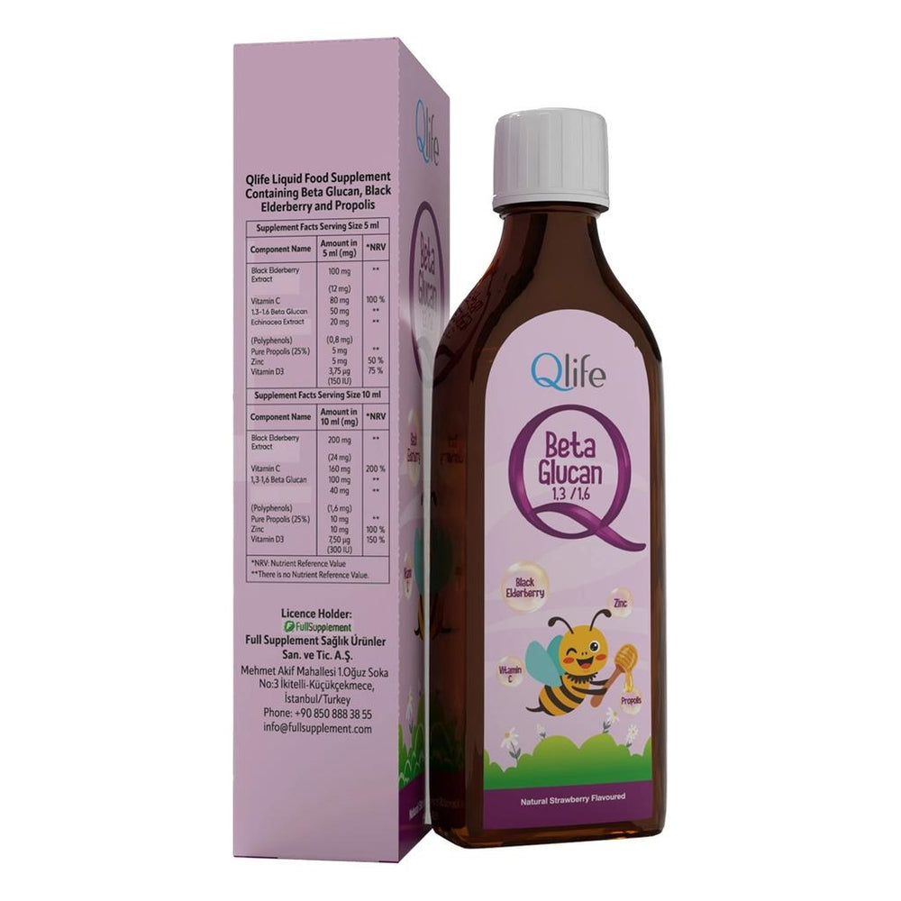 Qlife Sambucus & Beta Glucan Liquid Supplement 150 ml