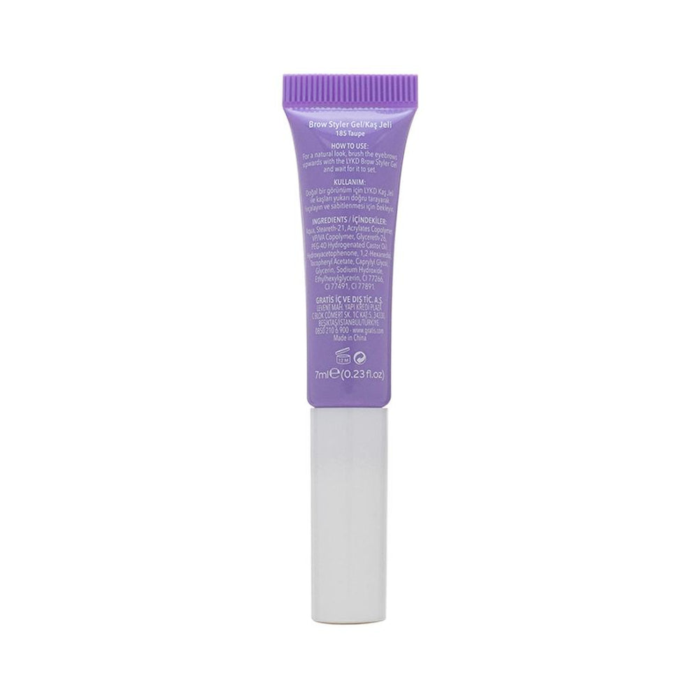LYKD Eyebrow Gel 185 Taupe for Defined Brows 5ml
