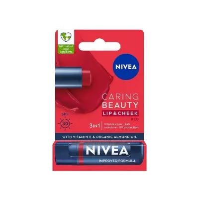 Nivea Caring Beauty SPF30 Lip Care with Natural Tint - Moisturizing & Protective Lip Balm for Dry Lips Nivea SPF30 Lip Care - Moisturizing & Protective Lip Care, SPF 30 Lip Balm, Moisturizing Lip Product, Natural Tint Lip Care, Nivea Caring Beauty Lip Product, Lip Moisturizer, Sun Protection for Lips, Dry Lip Care, Natural Color Lip Balm, Lip Hydration, Cosmetic Lip Care