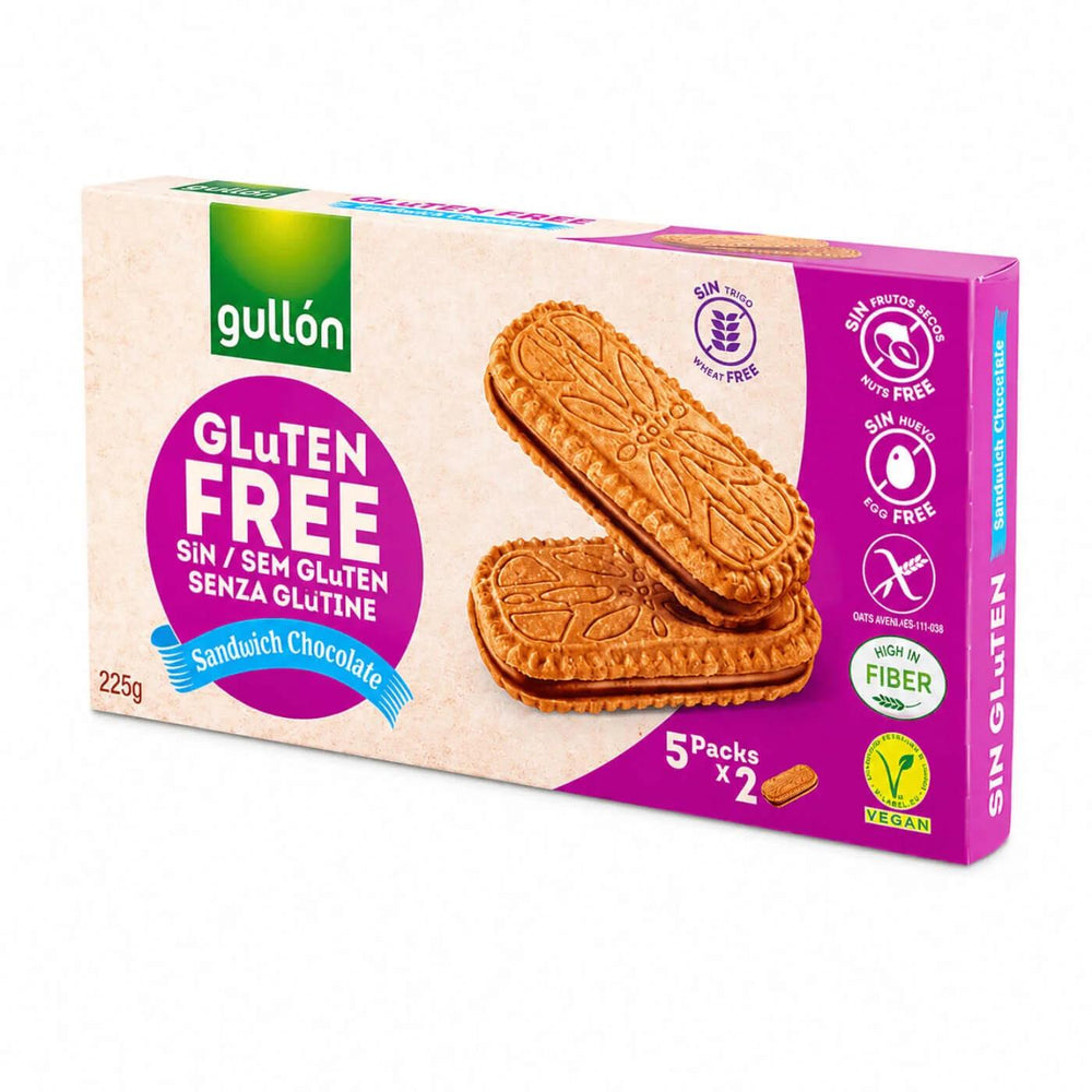 Gullon Gluten-Free Chocolate Filled Biscuits Sweet Snack 225g
