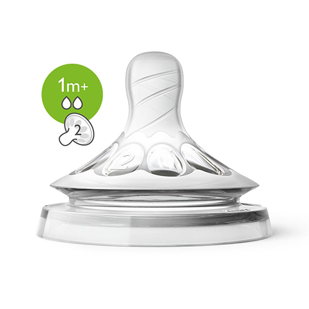 Philips Avent Natural Baby Bottle Nipple 2 Hole Slow Flow for 1 Month+ Infants - Pack of 2 - view 2