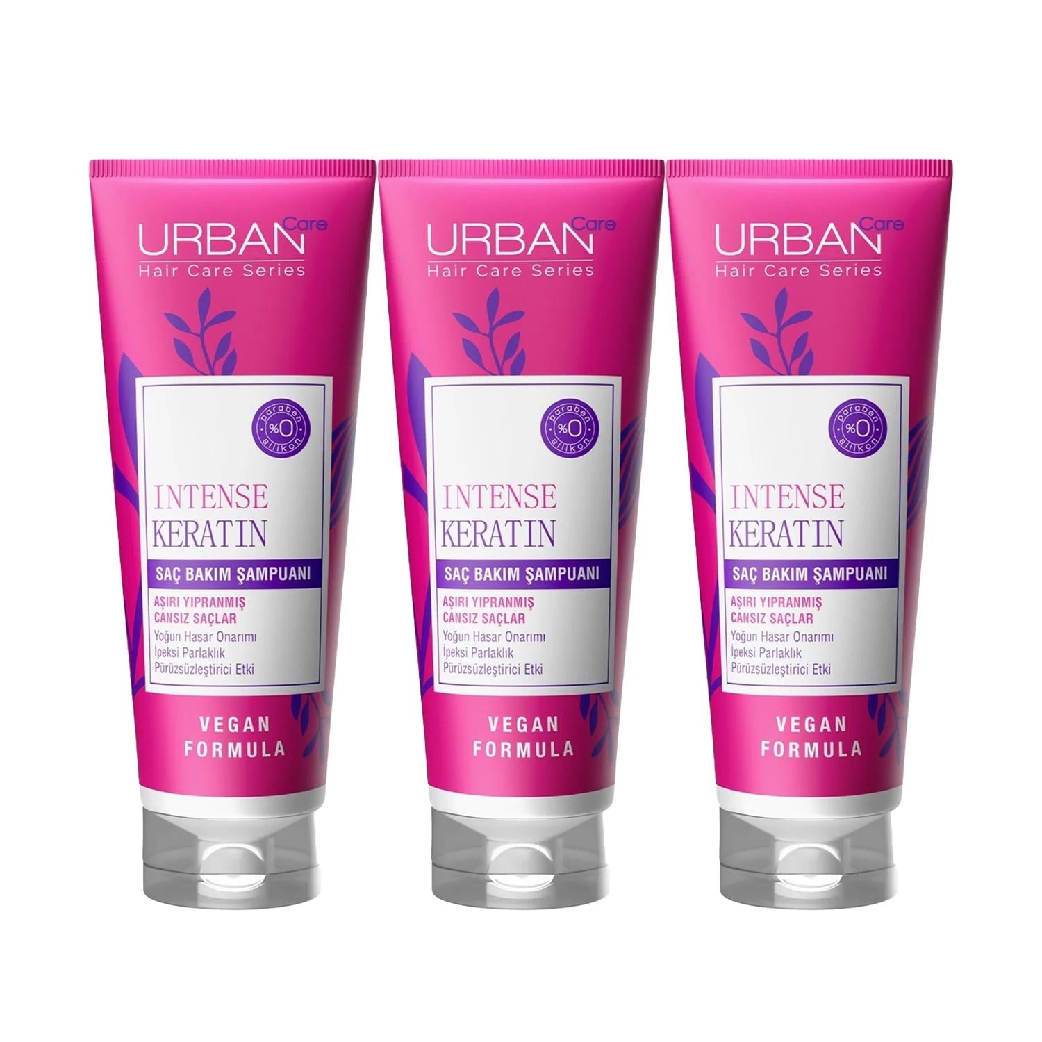 URBAN Care Keratin Shampoo for Damaged Hair - Intense Keratin Formula, 250ml x 3 URBAN Care Keratin Shampoo for Damaged Hair Keratin Shampoo, Damaged Hair Care, Hair Repair Shampoo, URBAN Care, Intense Keratin Formula, Hair Care, Cosmetic Products, Keratin-based Products, Hair Nourishment, Hair Repair