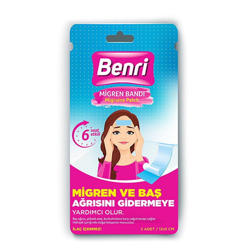 Benri Migraine Relief Band - Cooling Hydrogel Patch for Headache Relief, Non-Medicated Pain Relief, Cold Therapy - view 2