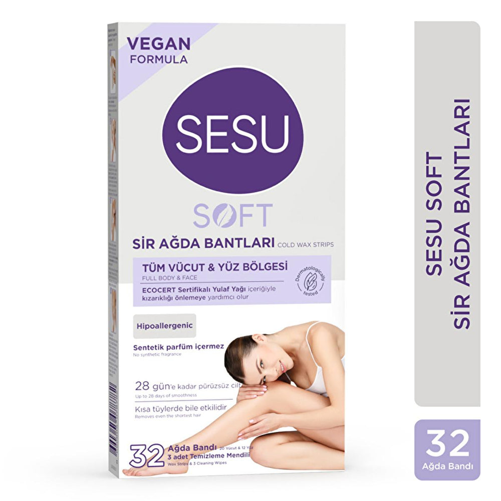 Sesu Soft Wax Strips for Hair Removal - Easy, Quick, Dermatologically Tested - 32 Strips - view 10
