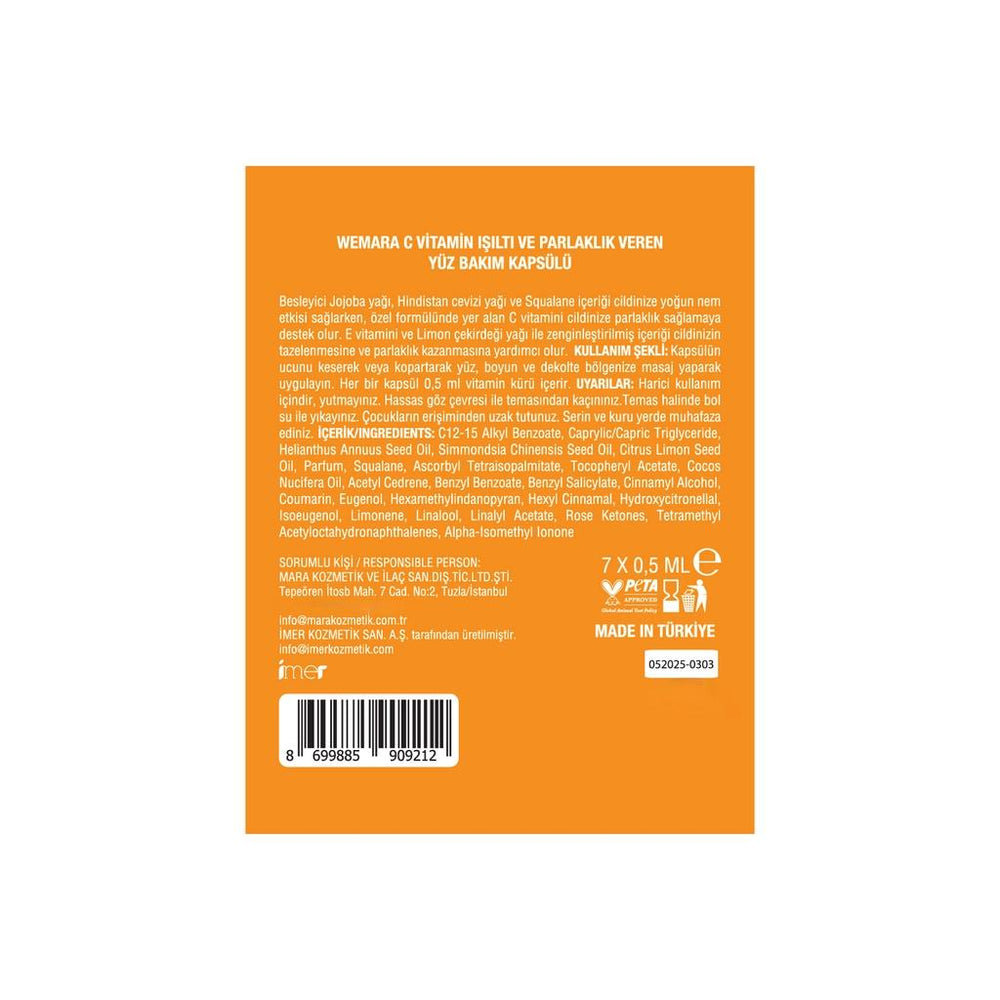 WeMara Vitamin C Radiance & Brightening Face Capsules 7 Count