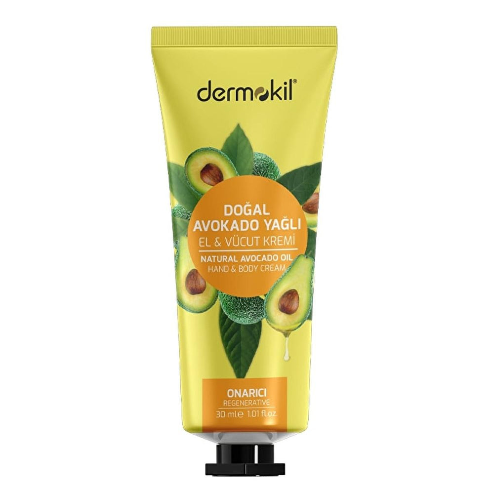 Dermokil Natural Avocado Oil Hand Cream 30ml - Moisturizing & Nourishing for Dry Hands - Hand Cream