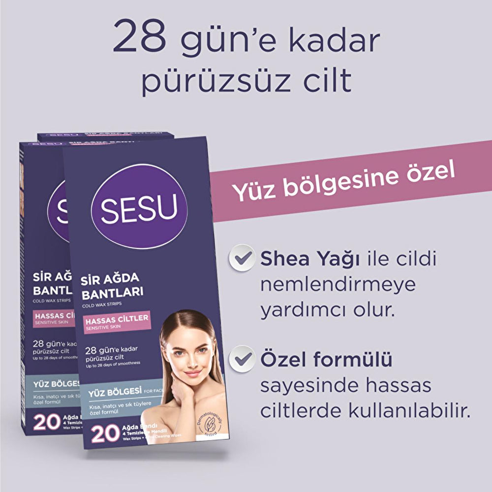Sesu Sensitive Skin Wax Strips for Facial & Body Hair Removal - Gentle, Sugar-Free, Calendula Infused - view 4