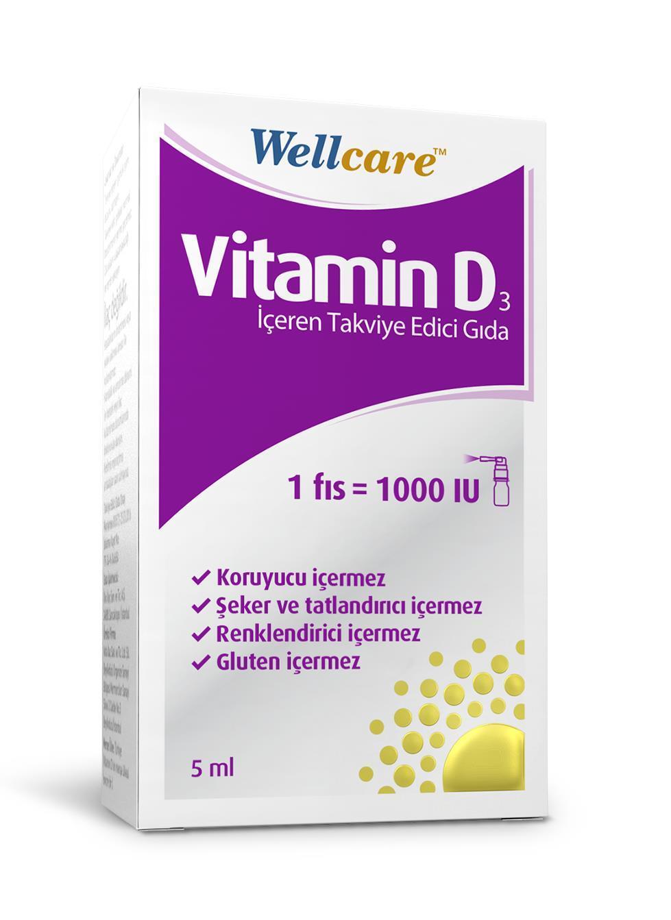 Wellcare Vitamin D3 1000 IU 5ml Spray - Supports Bone Health & Immune Function Wellcare Vitamin D3 Spray - Bone Health Support Vitamin D3 Spray, 1000 IU Vitamin D Supplement, Wellcare Vitamin D3, Dietary Supplement for Bone Health, Vitamin D3 5ml Spray Bottle, Bone Health Supplement, Immune System Support, Easy-to-use Vitamin D Supplement, Vitamin D Deficiency Solution, Health and Wellness, Dietary Supplements