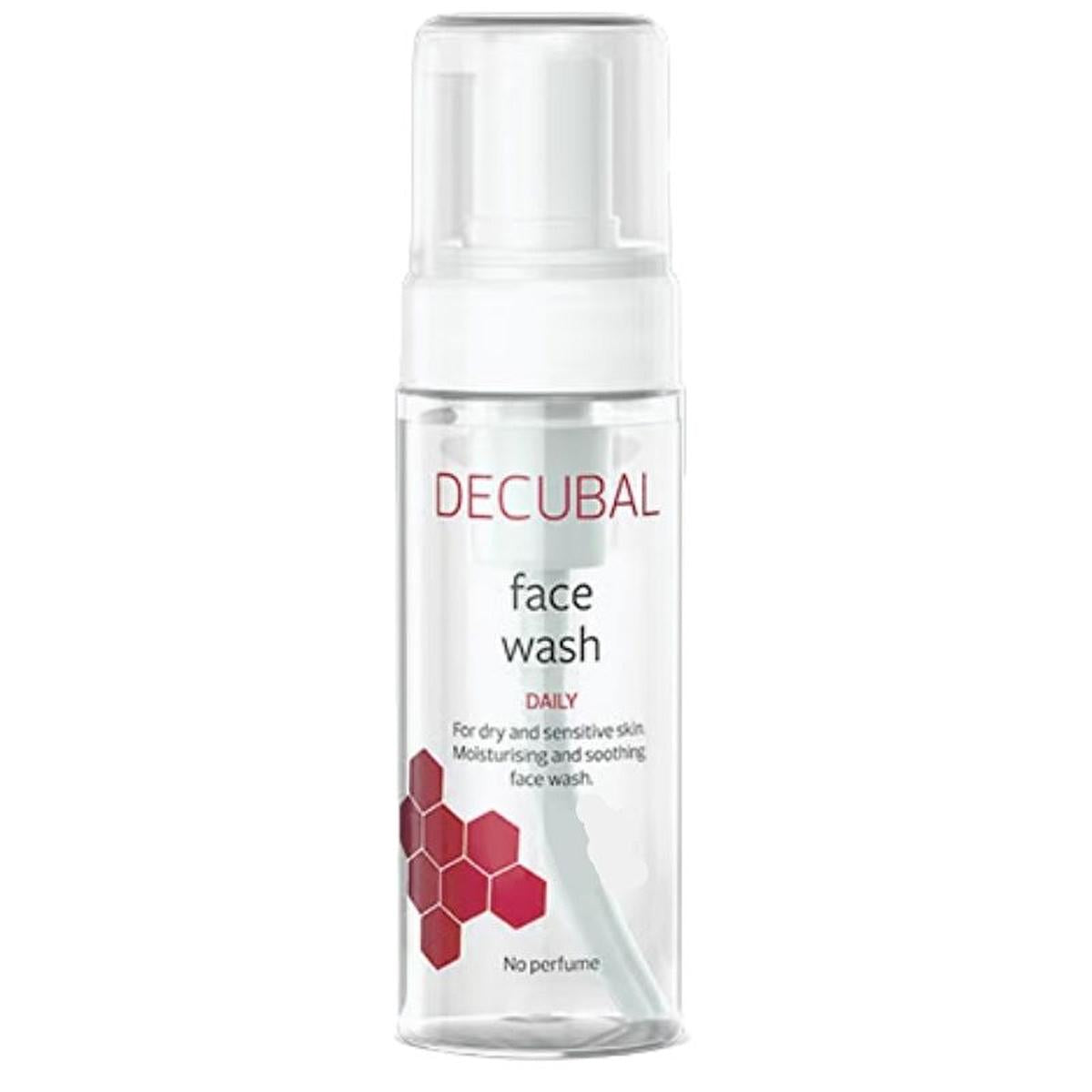 decubal face wash bottle, gentle foaming cleanser for sensitive skin, decubal face wash texture, decubal face wash usage Decubal Face Wash - Gentle Hydrating Foaming Cleanser for Dry and Sensitive Skin | 150 ml Decubal Face Wash for Dry and Sensitive Skin | 150 ml decubal, face-wash, sensitive-skin, hydrating-cleanser, vegan, glycerin, pantenol, daily-cleanser, mild-cleanser, ai-generated