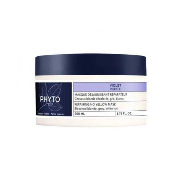 Phyto Purple Hair Mask - Neutralize Brassy Tones, Natural Care for Blonde, Grey, White Hair - Hair Mask