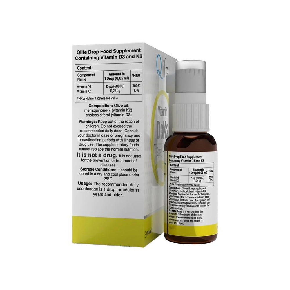 Qlife Vitamin D3 & K2 Oral Spray and Drops 20 ml