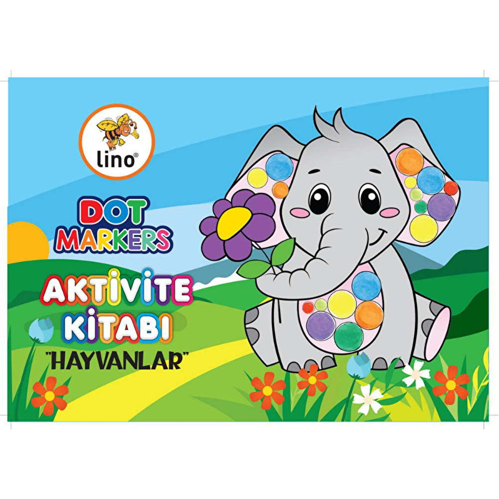 Lino Dot Markers Boyama Kitabı Hayvanlar - Dot Marker Coloring Book for Kids - Enhances Motor Skills & Creativity