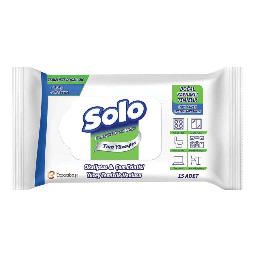 Solo Surface Cleaning Wipes Eucalyptus &amp; Pine 15-Count