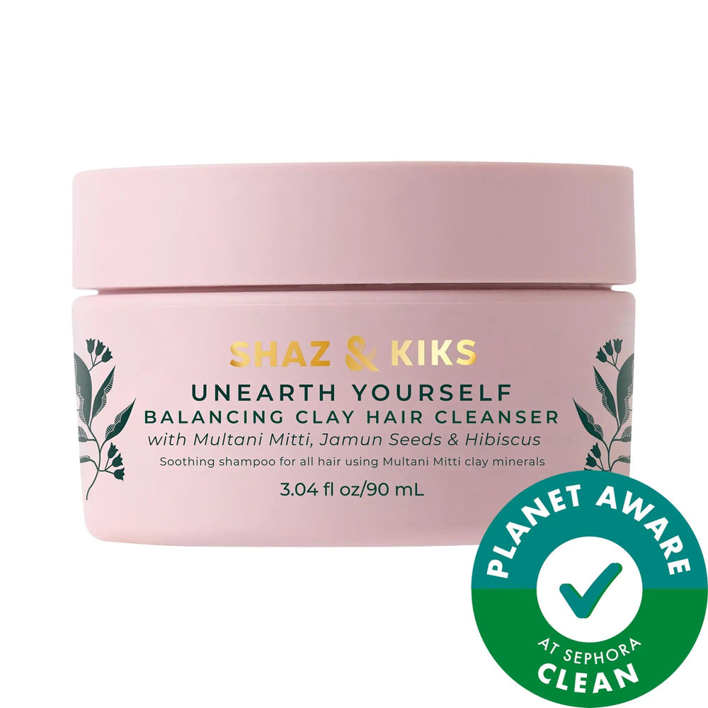 SHAZ & KIKS Balancing Clay Hair Cleanser Shampoo - Natural, Vegan, Detoxifying & Strengthening Shampoo for Oily Scalp & Hair Thinning - image 2