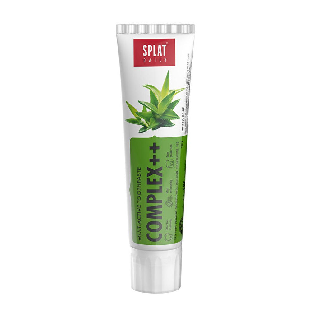 Splat Daily Complex++ Toothpaste: Aloe Vera & Calcium for Gum Health, Cavity Protection, and Fresh Breath (2.6 fl oz) Splat Daily Toothpaste: Gum Health, Cavity Defense & Fresh Breath toothpaste, daily toothpaste, gum health toothpaste, cavity protection toothpaste, fresh breath toothpaste, aloe vera toothpaste, calcium hydroxyapatite toothpaste, natural toothpaste, oral care, gum health, cavity protection, fresh breath, aloe vera, calcium hydroxyapatite, sensitive gums, teeth whitening, plaque removal, den